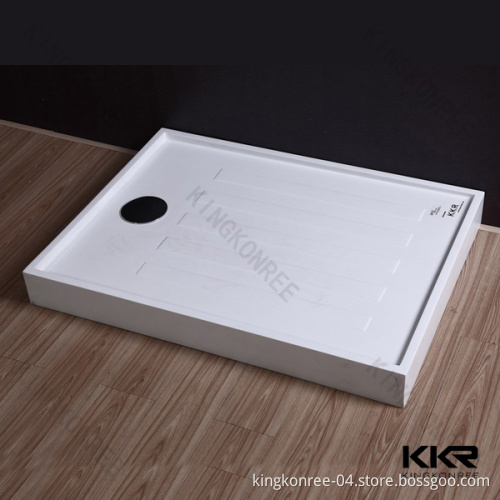 White Solid Surface Stone Acrylic Shower Base (KKR-T019)